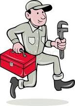 cartoon of plumber  
